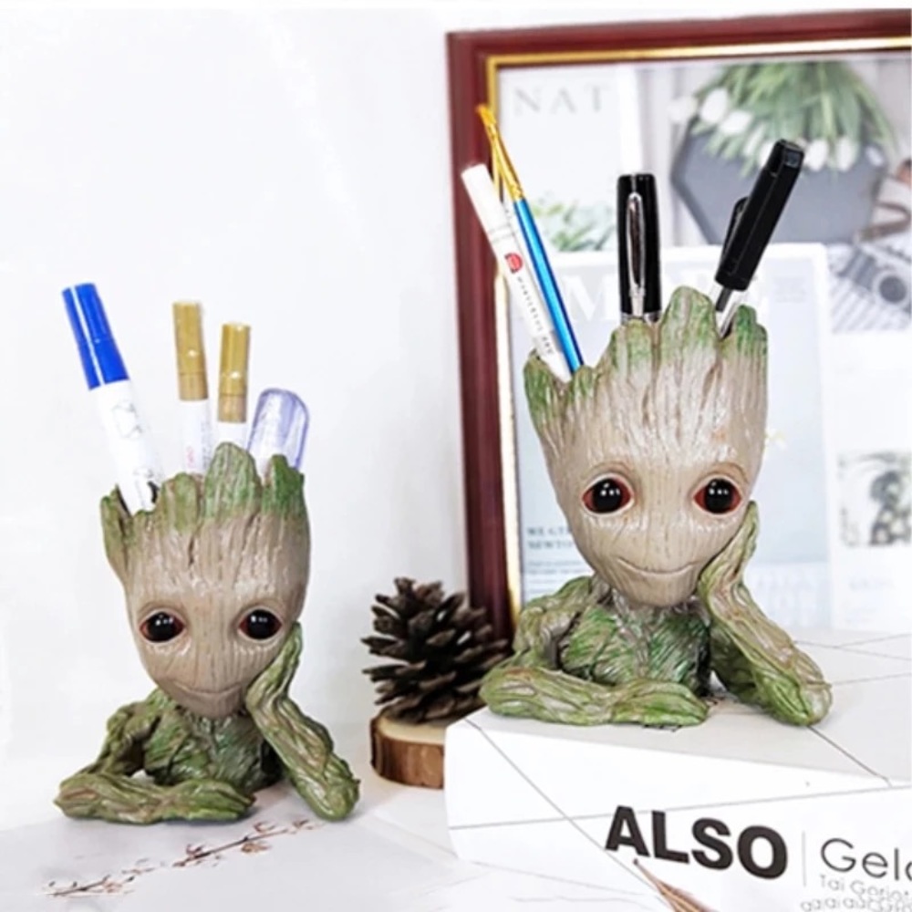 Groot Baby Flowerpot Cute Action Figures Hero Model Vessel Toy Pen Pot Holder